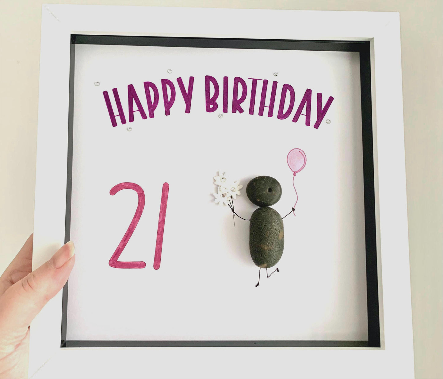 Birthday Pebble Art Frame