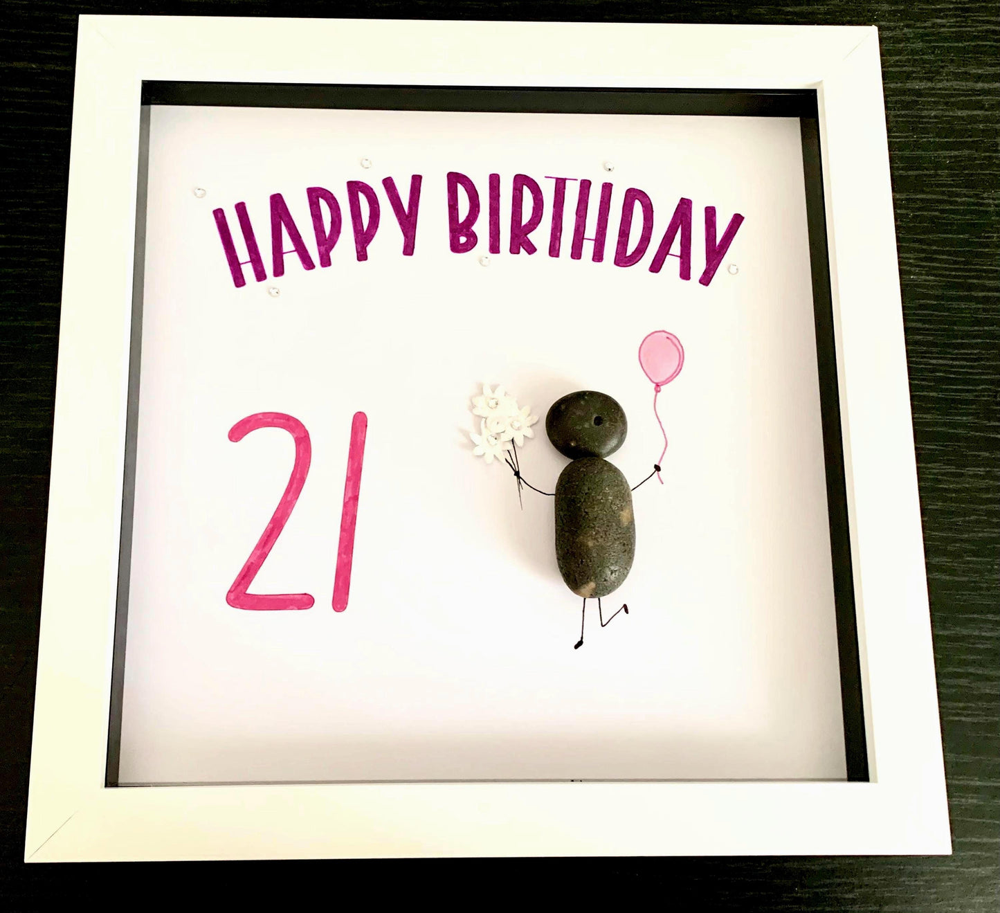 Birthday Pebble Art Frame