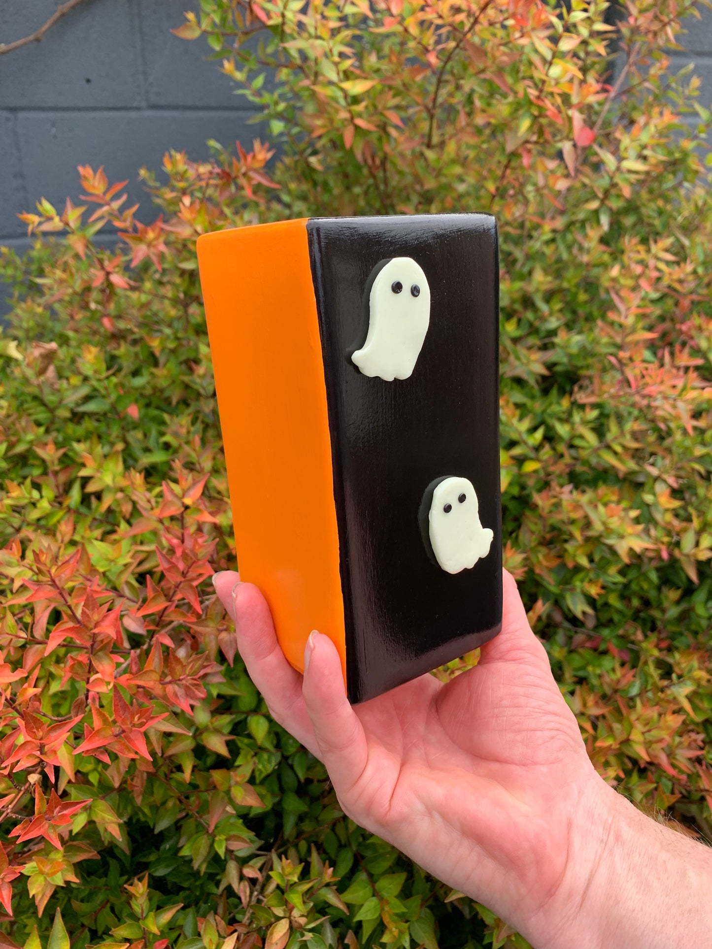 Halloween Glow In The Dark Ghosts Hand Painted Ceramic Vase