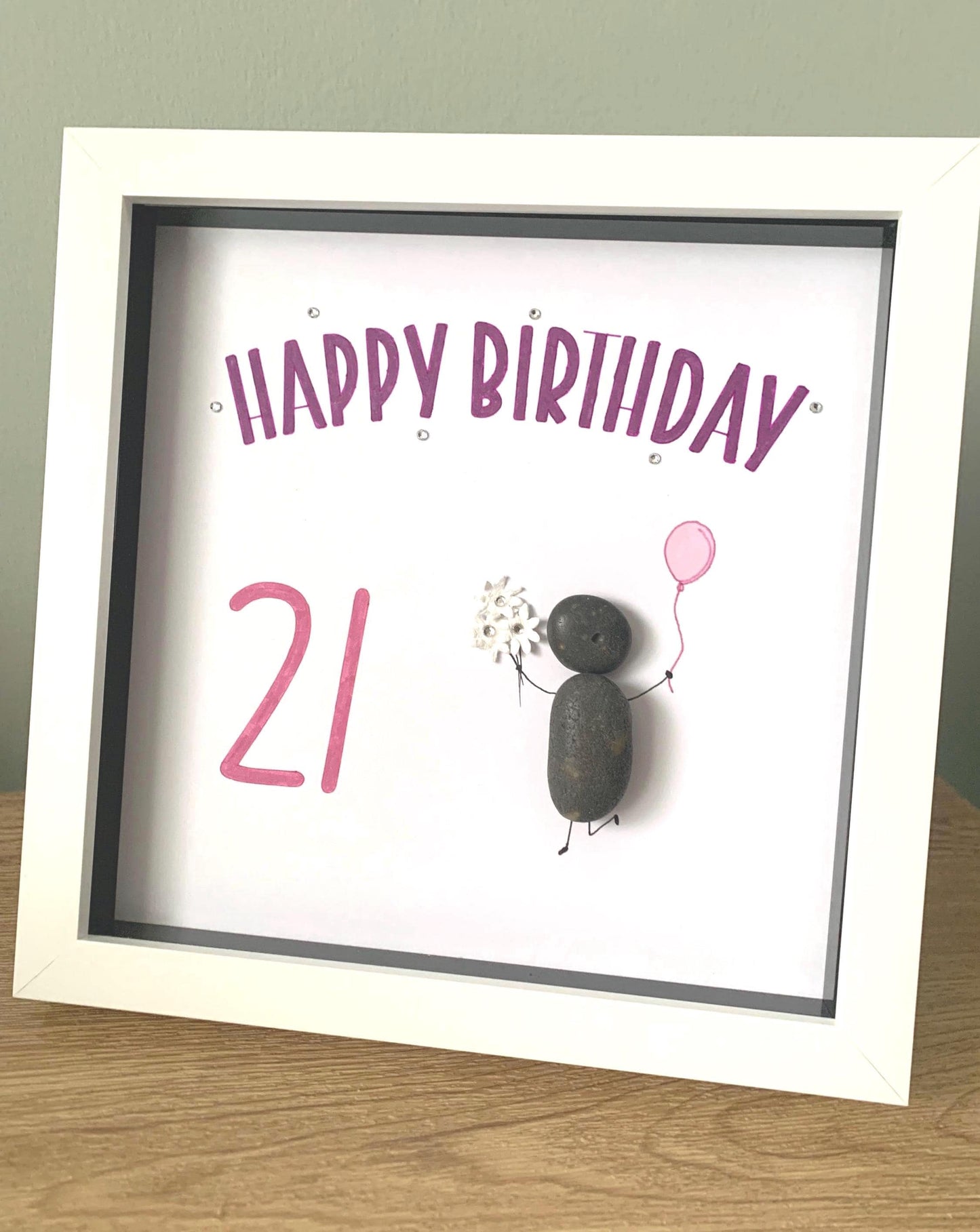 Birthday Pebble Art Frame