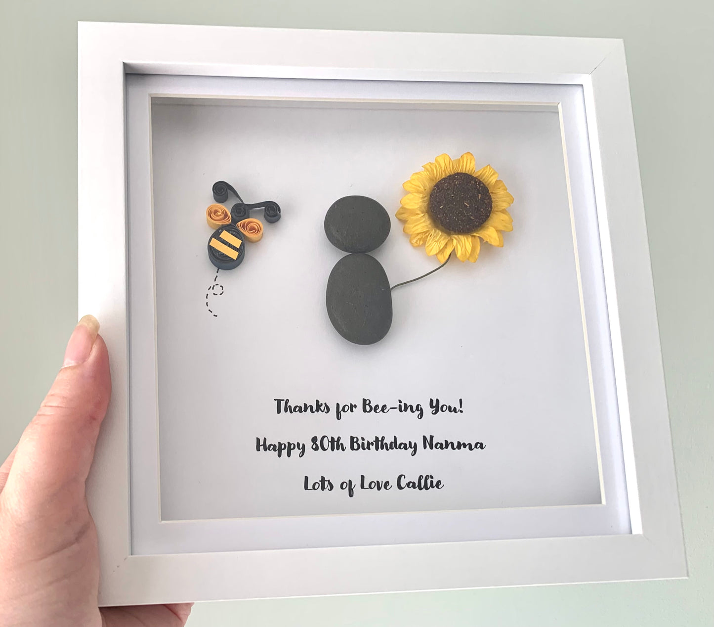 Best Teacher Gift For Teacher From Child Pebble Art Thank You Teacher Personalised Pebble Frame Nanny Childminder Teaching Assistant
