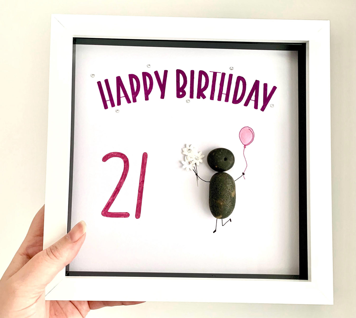 Birthday Pebble Art Frame