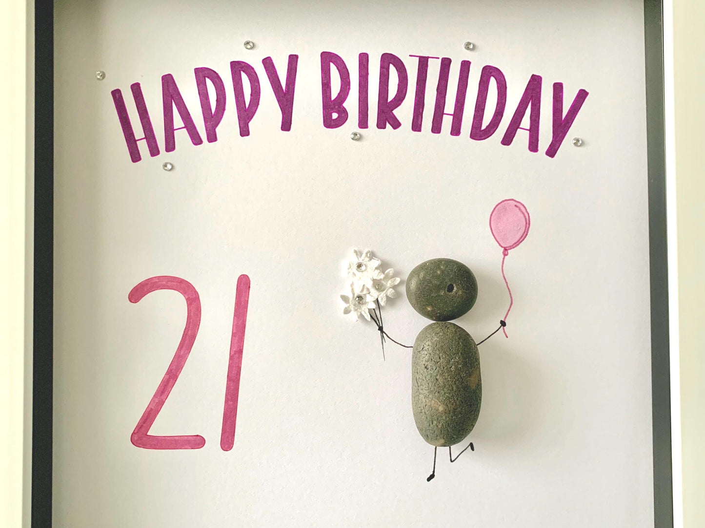 Birthday Pebble Art Frame