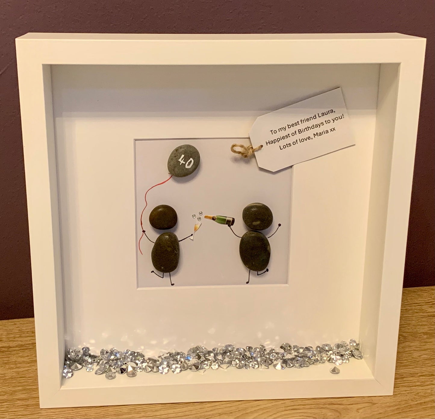 Personalised Birthday Pebble Art Frame