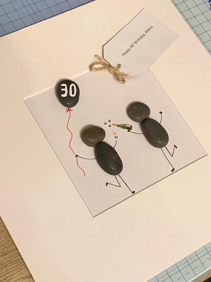 Personalised Birthday Pebble Art Frame