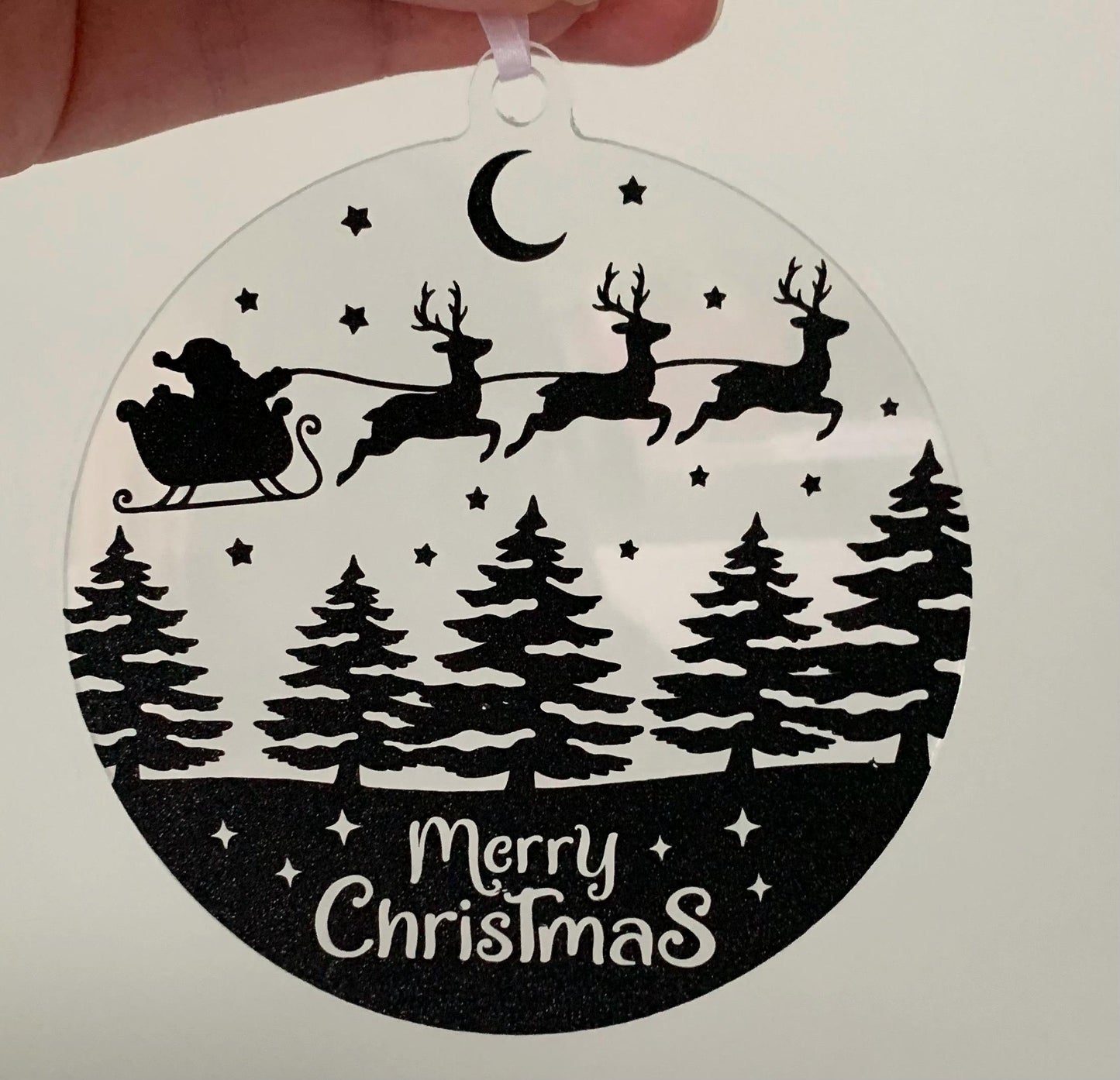 SET OF 4 - Christmas Acrylic Baubles