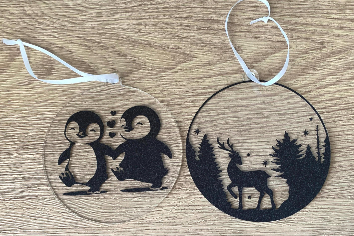 SET OF 4 - Christmas Acrylic Baubles