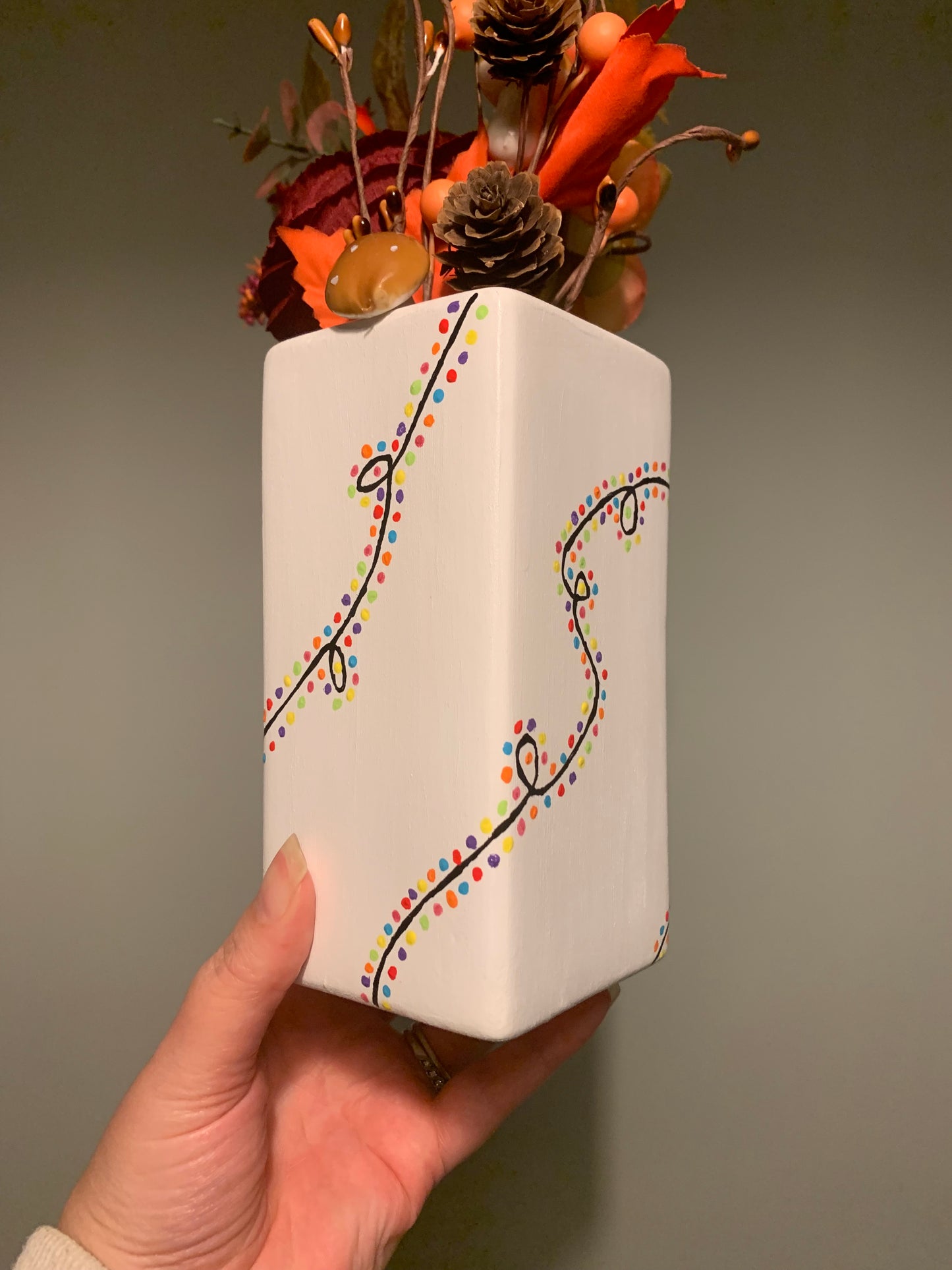 Christmas Lights Vase