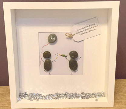 Personalised Birthday Pebble Art Frame