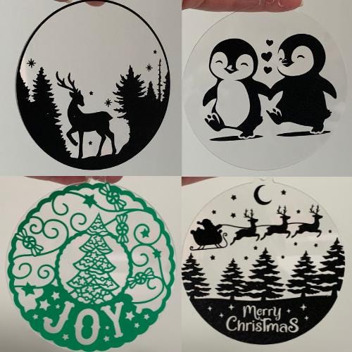 SET OF 4 - Christmas Acrylic Baubles