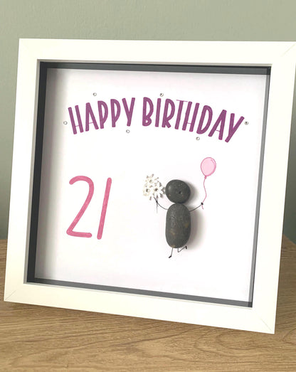 Birthday Pebble Art Frame