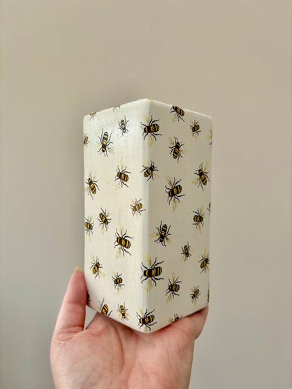 CLEARANCE - Bee Decoupage Ceramic Vase