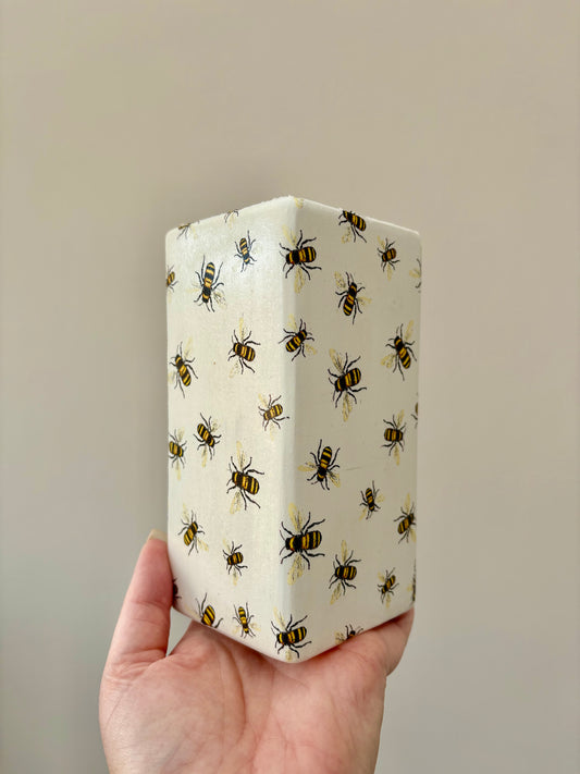 CLEARANCE - Bee Decoupage Ceramic Vase