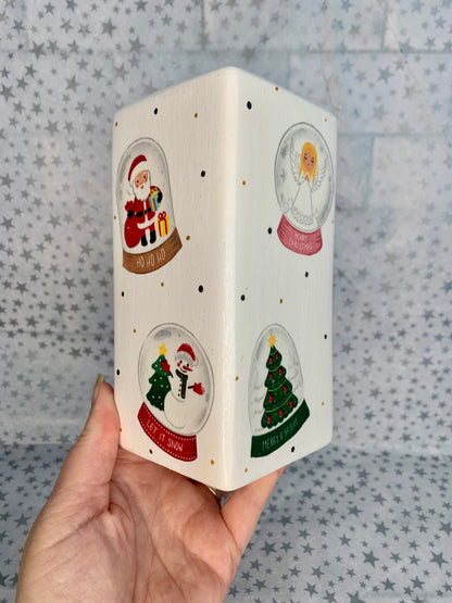 Snow Globe White Christmas Vase