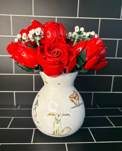 Decoupage Vase With Images Of Various Dogs