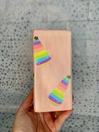 Pastel Rainbow Christmas Tree Vase