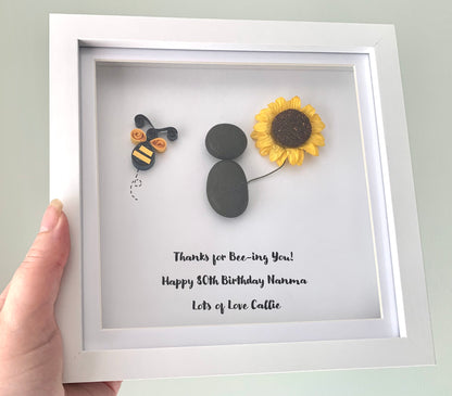 Best Teacher Gift For Teacher From Child Pebble Art Thank You Teacher Personalised Pebble Frame Nanny Childminder Teaching Assistant