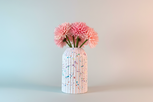 Pastel Rainbow Paint Splat Hand Painted Vase