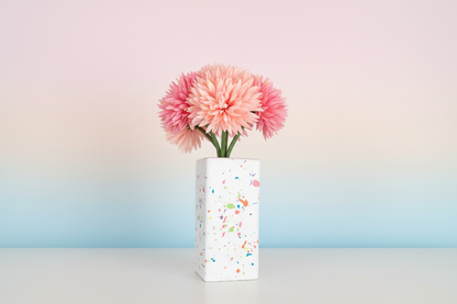 Pastel Rainbow Paint Splatter Vase