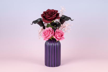 CLEARANCE - Purple And Black Striped Vase