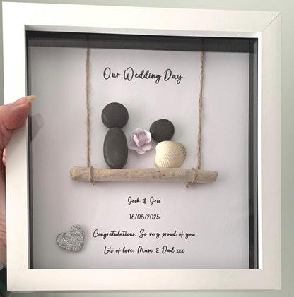 Personalised Wedding Pebble Art Frame