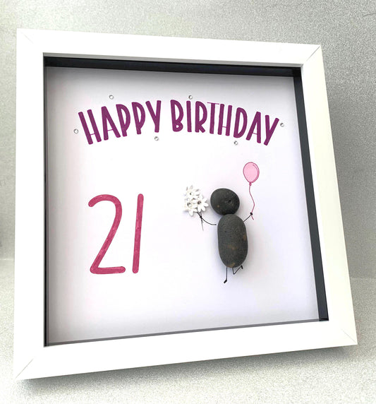 Birthday Pebble Art Frame