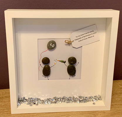 Personalised Birthday Pebble Art Frame