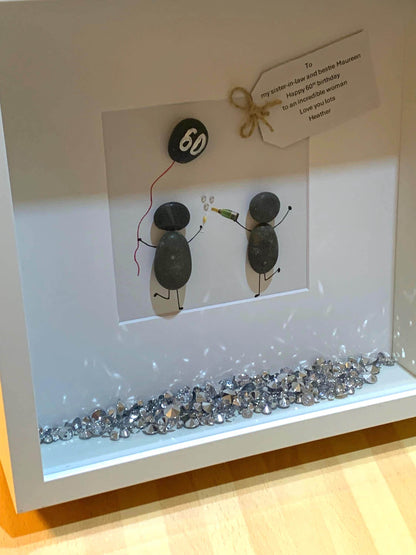 Personalised Birthday Pebble Art Frame