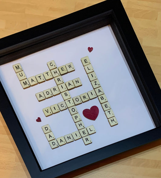 Personalised Scrabble 3D Box Frames