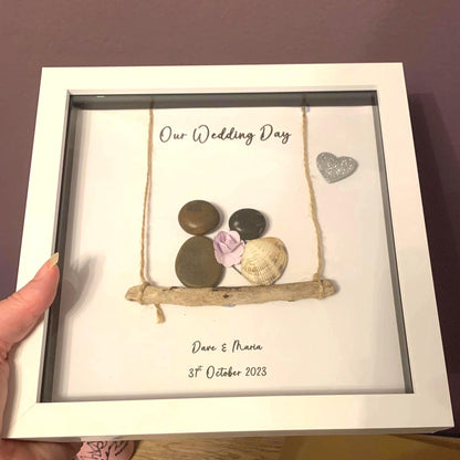 Personalised Wedding Pebble Art Frame