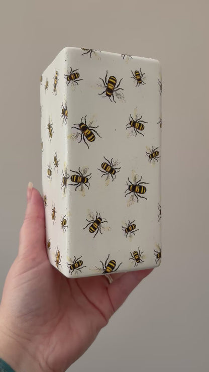 CLEARANCE - Bee Decoupage Ceramic Vase