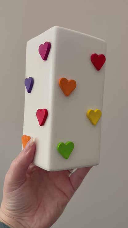 CLEARANCE - Rainbow Heart Ceramic Vase