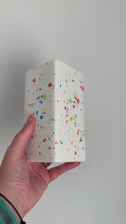 Pastel Rainbow Paint Splatter Vase